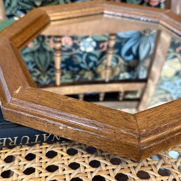 💕MCM Vintage Octagon Wood Mirror - Picture 7 of 9
